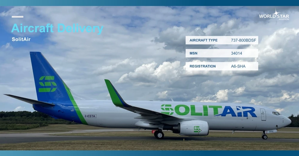 WSA Delivers First of Several Committed 737-800 Freighters to SolitAir