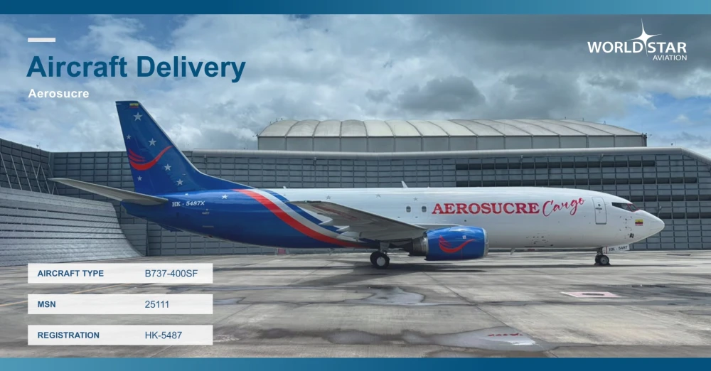 WSA Delivers Boeing 737-400SF Aircraft to Aerosucre