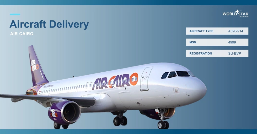 WSA delivers Airbus A320-214 to new customer Air Cairo