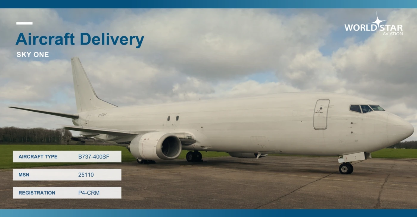 WSA Delivers a third Boeing B737-400SF Aircraft to Sky One (FZE)