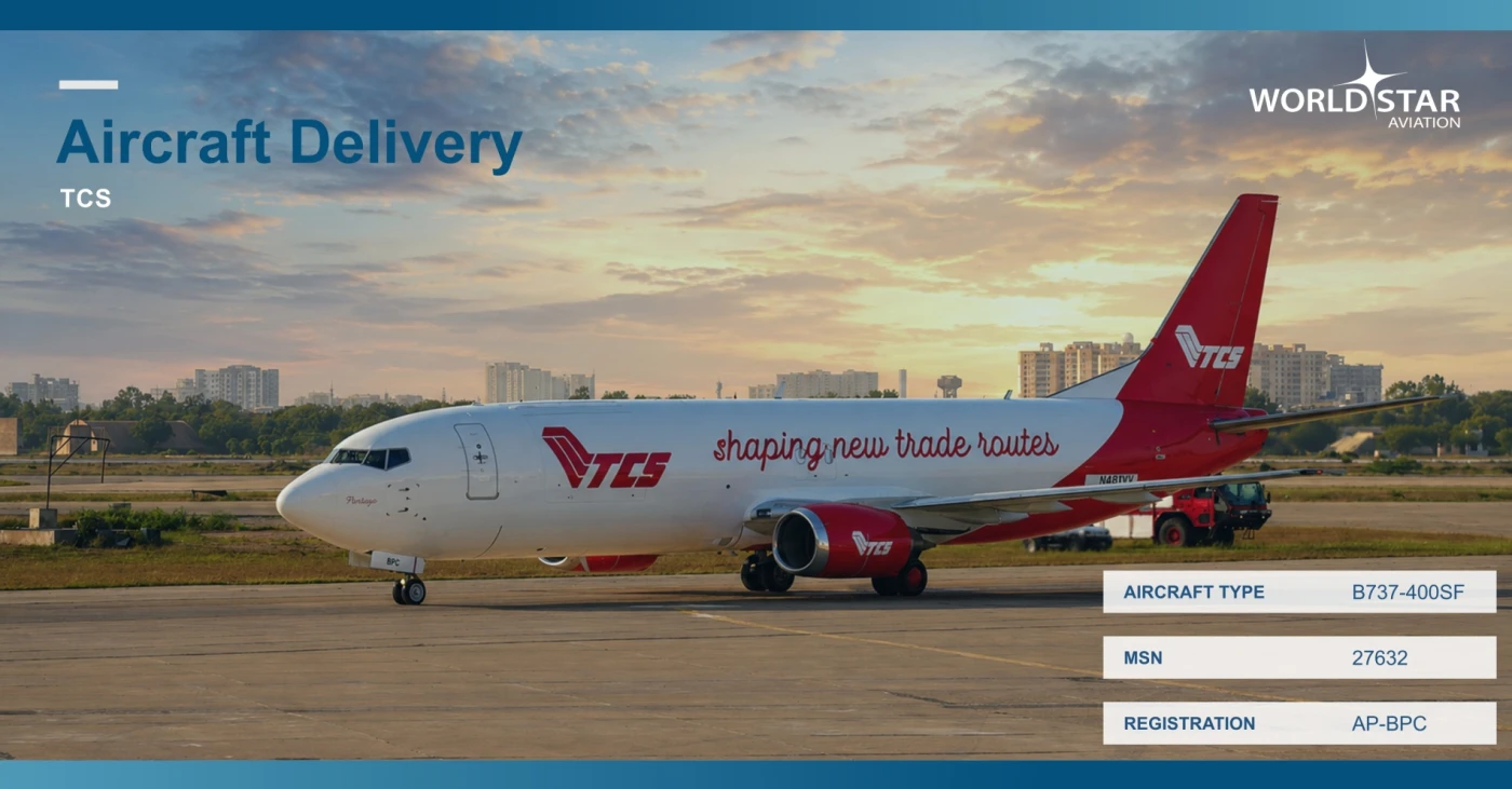 WSA Delivers Boeing 737-400SF Aircraft to TCS