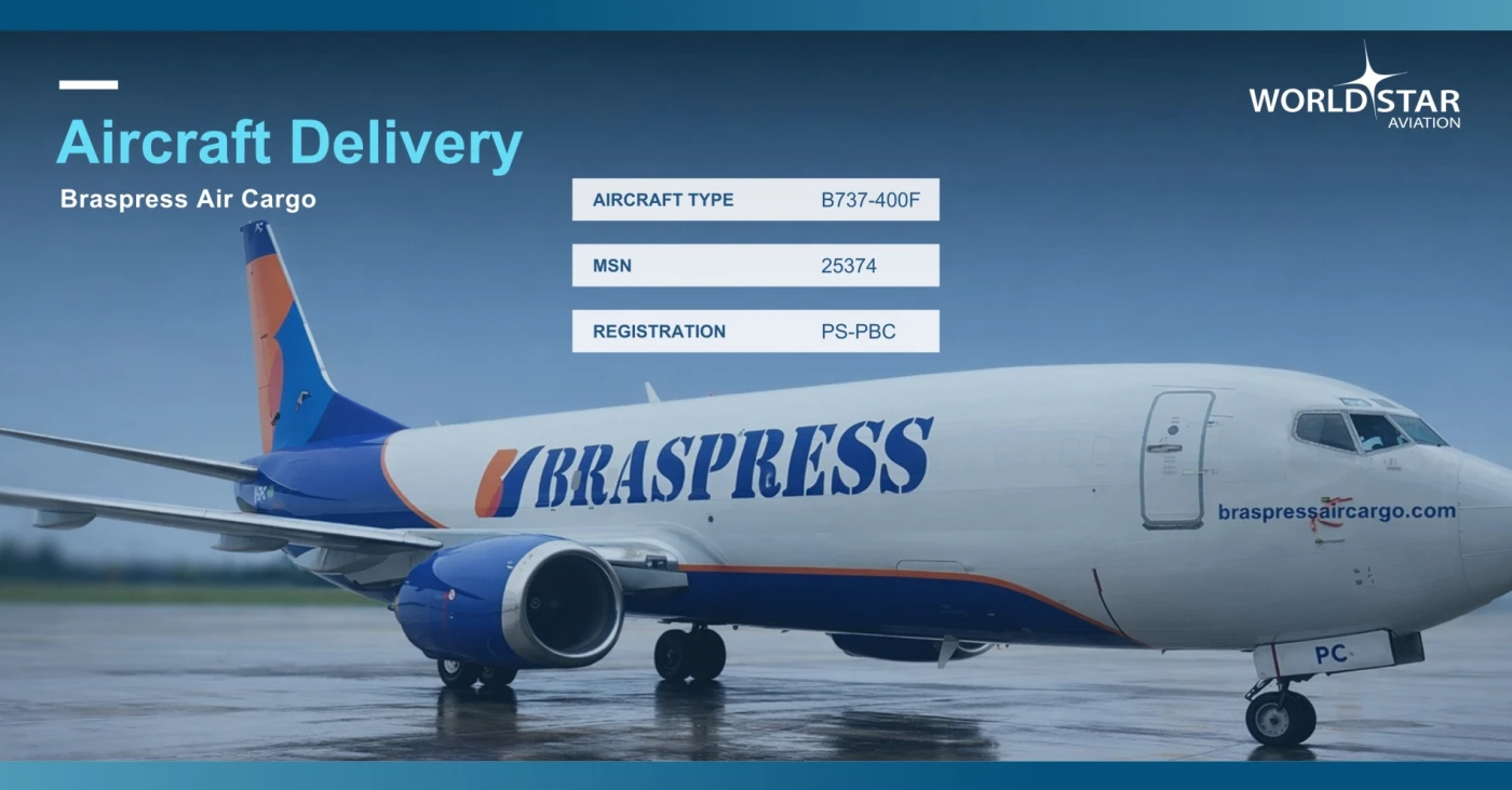 WSA Delivers third B737-400SF Aircraft to Braspress Transportes Urgentes