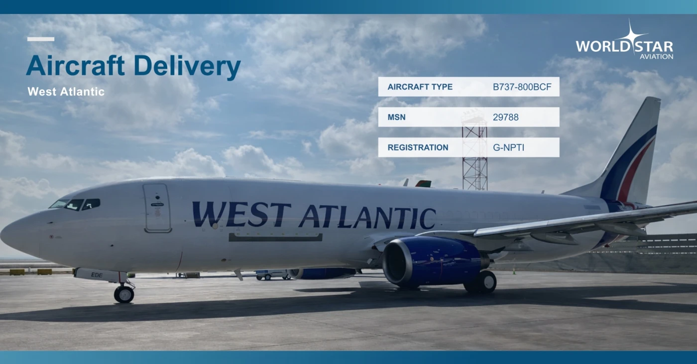 WSA Delivers first of two additional B737-800BCF Aircraft to West Atlantic